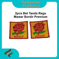 (2pcs) Bet Tanda Regu Mawar Bordir Premium diameter 4cm Pramuka Putri