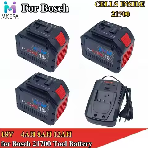 ProCORE 18V 4AH 8Ah 12Ah replacement battery, for Bosch 18V cordless tools BAT609 BAT618 GBA18V 2170