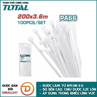 Túi 100 sợi dây rút nhựa trắng Nylon66 TOTAL THTCT1001 (2.5*100mm) THTCT15025 (2.5*150mm) và THTCT20