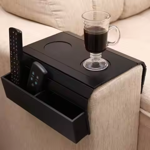 Sofa armrest shelf wooden folding table tray sofa wall folding table black wooden sofa armrest tray