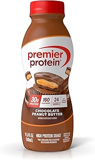 Premier Protein Shake, Chocolate Peanut Butter, 30g Protein, 1g Sugar, 24 Vitamins & Minerals, Nutri