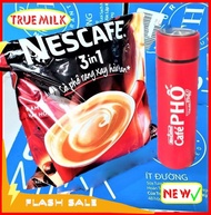 Nescafe Túi đỏ 46gói x 16g (Tặng Bình - Flash Sale)- Ca phe rang xay hoa tan - cafe sữa đá - nescafe