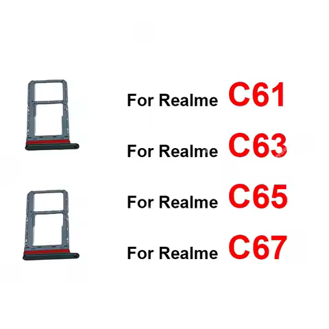 SIM Card Tray Holder For Realme C61 C63 C65 C67 4G 5G SIM Card Tray SIM Card Holder Reader Slot Repl