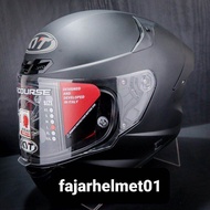 Helm Full Face KYT TT Course Black Doft Matt Hitam Doff Paket Ganteng Leopard Original SNI-DOT