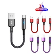 25cm Short USB Type C Cable Fast Charging Type C /Micro USB Charge Cable For Power Bank Mobile Phone