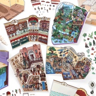 P PET Stickers 3 Pieces in Landscaping Stickers Small Corner Eighth Series Classic Theme Fun Handboo