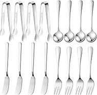 Mlurcu Cheese Butter Spreader Knives Set 16 Pieces Charcuterie Accessories Stainless Steel Butter Kn