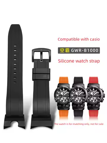 Silicone Watch Strap Is Suitable for Casio Modified GWR-B1000 Series Black and Blue Sports Replaceme