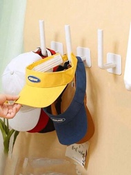 1入組黏貼式塑料L型掛鉤，多功能門後帽衫掛帽子無痕衣架，適用於廚房儲物架，掛衣勾