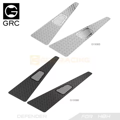 GRC 1/8 Stainless Steel Chequered Plates Metal Protection Sheets Decoration for H8H Defender Hood Bo