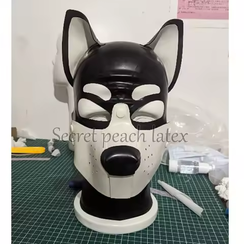 Latex Hood Cosplay Puppy Mask Halloween Rubber Hood Fetish