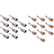 For Deutsch Automotive Waterproof Connector With Wire Sheath Harness Connector, 3-Hole Female End Wi