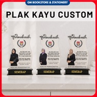 PLAK KAYU CUSTOM / ENGRAVE WOODEN PLAQUE CUSTOM / HADIAH CENDERAHATI / PLAK AWARD