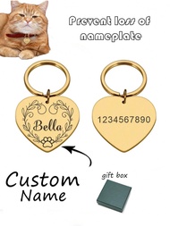 1 cái [Khắc miễn phí] Tấm chống thất lạc cho thú cưng bằng thép không gỉ Thẻ tùy chỉnh ◆ Phụ kiện mặ