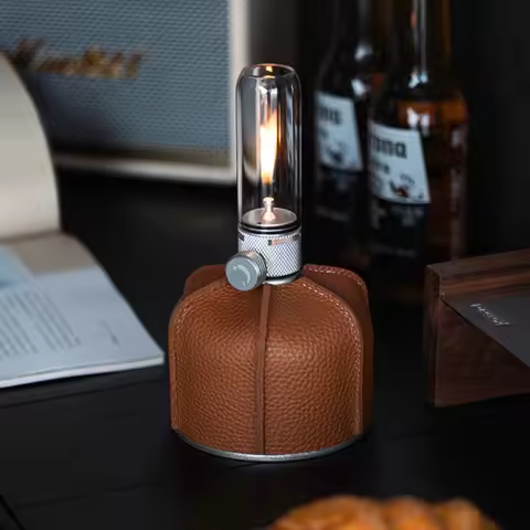 SmiloDon Camping Gas Lamp Retro Portable Candle Lamp Butane Gas Light Outdoor Windproof Camping Gas
