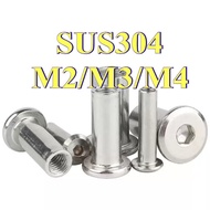 [Prompt Delivery]304 stainless steel chamfered inner hexagon pair lock screw nut furniture connectio