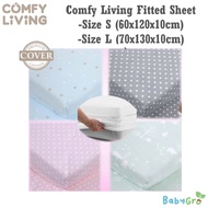 Comfy Living Baby Fitted Sheet Mattress Cover - Size : S (60x120x10cm) / L (70x130x10cm)