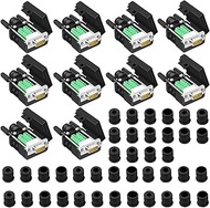10PCS DB9 Male Breakout Connector,DB9 Solderless RS232 D-SUB Serial to 9-pin Port Terminal Adapter C