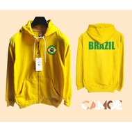 Camo Brazil Flag Zipper Hoodie Jacket Brazil Flag
