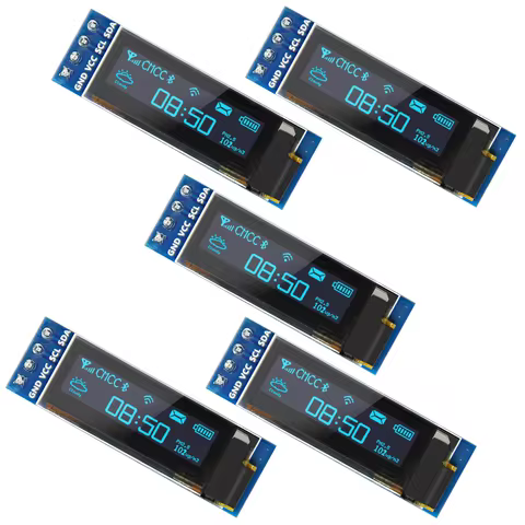 0.91 Inch I2C OLED Display Module with 4 Pins 128X64 SSD1306 OLED Screen For Arduino ESP32 Raspberry