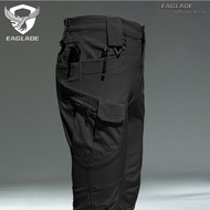 EAGLADE กางเกงคาร์โก้ยุทธวิธีสำหรับผู้ชาย สีดำ ทรงสลิม핏 ยืดได้ กันน้ำ IX7 Stretch A01