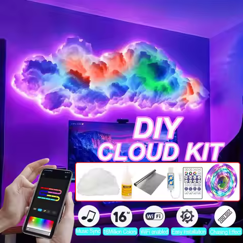 3D Cloud Lightning Light 7 types Kit Smart Cloud Light small thundercloud light 360 Degree Wireless 