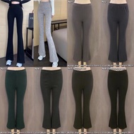 high waist pants botcut seluar bootcut palazzo knitted fit to m-l ( Freesize) wide leg pants legging