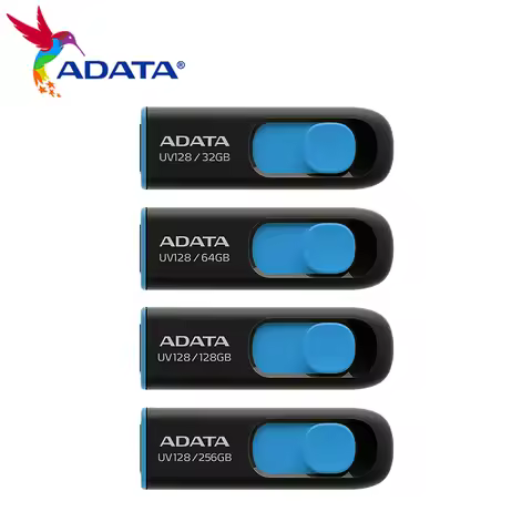 ADATA UV128 USB3.2 USB Flash Drive 32GB 64GB 128GB 256GB High Speed Memory Stick Rrading 100MB/s Pen