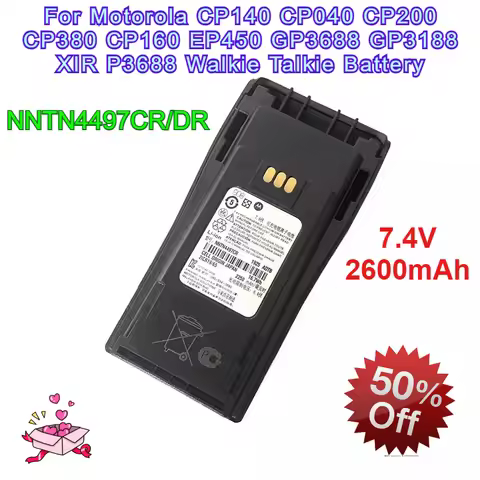 7.4V 2600mAh NNTN4497CR/DR Walkie Talkie Battery For Motorola CP140 CP040 CP200 CP380 CP160 EP450 GP