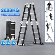 Telescopic Aluminum Alloy Folding House Ladder Folding Ladder 3.8M 4.8M 5.8M Multifunctional Telesco