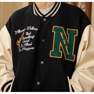 【คลังสินค้าพร้อม】 M-2XL Varsity Jacket Hip Hop Varsity Baseball Jacket Harajuku College Style Baseba
