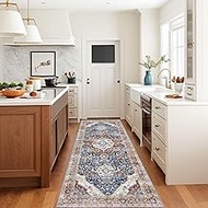 Boho Runner Rug 3x8 Oriental Washable Kitchen Runner Rug Floral Rug Soft Low Pile Non-Slip Rug Runne