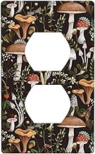 Boho Mushroom Single Duplex Outlet Light Switch Plate Cover Decor Wall Plate Decorative Outlet Cover