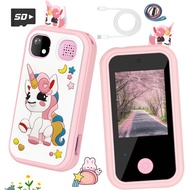 Daily Use Play Phone for Kids 2.4in Touch Display Dual Camera Photography Function Educational Games