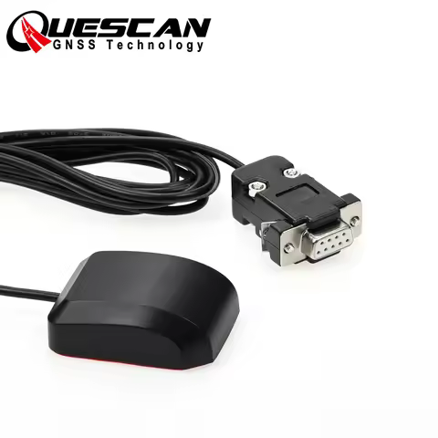 Quescan RS232 GPS Receiver NMEA0183 Antenna DB9 Female Connector 4800 9600 Baud 1-10Hz,Pin9 is 5V