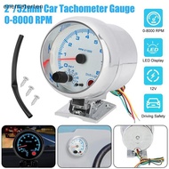 ont  3.75'' Car Universal Silver Tachometer Gauge Blue Inter Shift Light 0-8000 RPM Tachometer Gauge