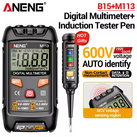 Multimeter Digital Automatic Range Tester ANENG NCV Induction Voltmeter Ammeter M113 Gift Voltage Te