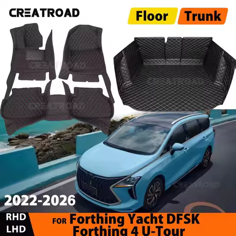 CREATROAD For Forthing Yacht DFSK Forthing 4 U-Tour 2022-2026 7-seat Car Floor Mats Trunk Mat Auto C