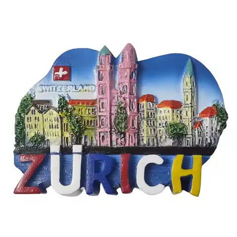 Zurich Switzerland 3D Fridge Magnet Souvenir Gift,Resin Handmade Zurich Refrigerator Magnet Home Dec