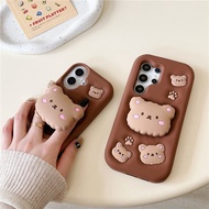 Stand Bear Samsung s24/25ultra Phone case s23a55/a54Soft a53a35a52a51a31a50a51