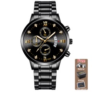 AOKEYO jam tangan pria 5080 jam tangan cowok dewasa anti air ori Luxury Stainless Steel （Free BOX+Kartu Garansi）