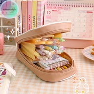 homeliving Cute Creative Transparent Pencil Box Fashion Large-capacity Pencil Bag Student Stationery