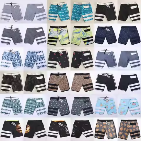 New Summer Men's Waterproof Stretch Swimming Trunks Quick-Dry Casual Surfing Board Shorts Spandex Be