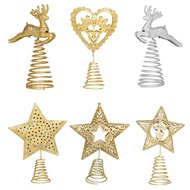 Christmas Tree Top Star Decoration Heart Elk Decoration Five-pointed Star Decoration