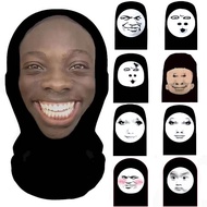 Topeng muka prank, topeng kepala cosplay lucu, topeng muka lucu, topeng muka bernafas untuk perlindu
