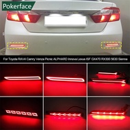 POKERFACE 2PCS LED Car Rear Bumper Reflector Tail Brake Light For Toyota RAV4 Camry B6U6