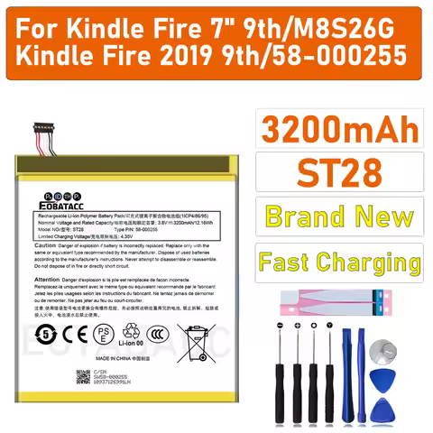2026 Years Battery ST28 M8S26G 58-000255 For Amazon Kindle Fire 7“ 9th 3200mAh +free tools