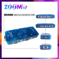 4 PORTS USB KVM AUTO SWITCH SELECTOR TWO IN ONE OUT VGA HOTKEY SWITCH 4 HOSTS SHARE A SET OF MOUSE A