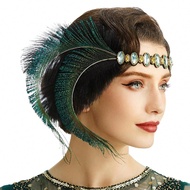 เฟลปเปอร์ คาดศีรษะ Daisy Buchanan ชุดแฟนซี Great Gatsby มงกุฎใบไม้ เครื่องประดับทรงผม สมัยคริสต์ทศวร