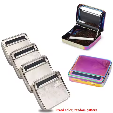 Manual Rolling Machine Portable Metal Cigarette Storage Box for 70/78/110MM Roll Paper Roller Wrappi
